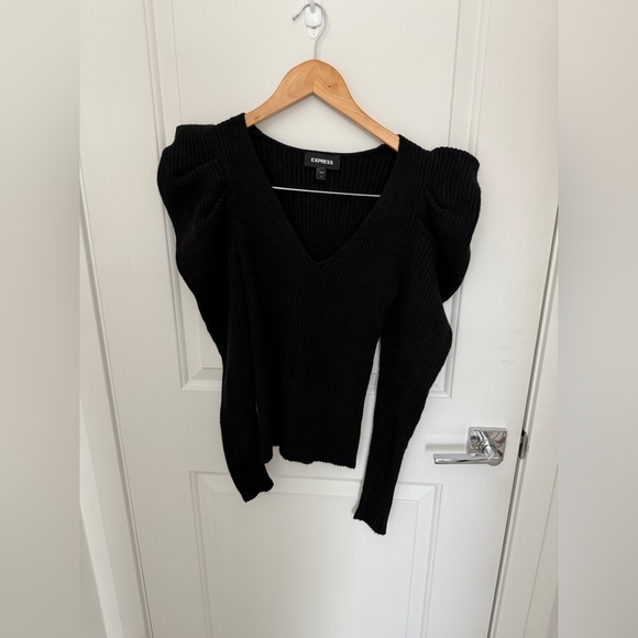 Express Women's Black V-Neck Sweater - Picture 1 of 5